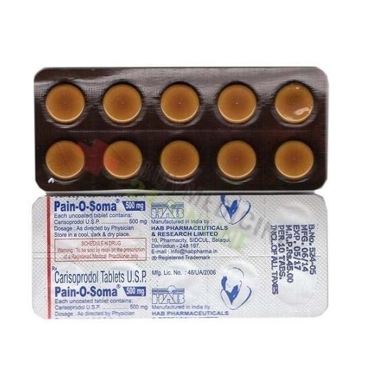 Pain O Soma 500Mg (carisoprodol) Tablets - United Med Mart